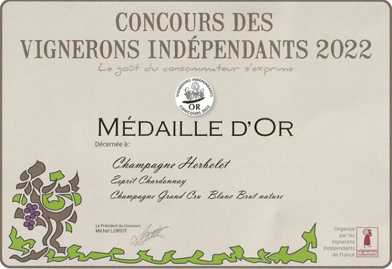 médaille d'or 2023 vignerons indépendants